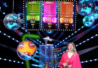 Sortie d'une boule orange portant n°1 du boulier Stayin Alive